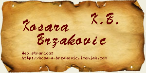 Kosara Brzaković vizit kartica